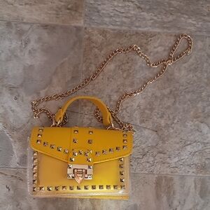 Studded Yellow Handbag